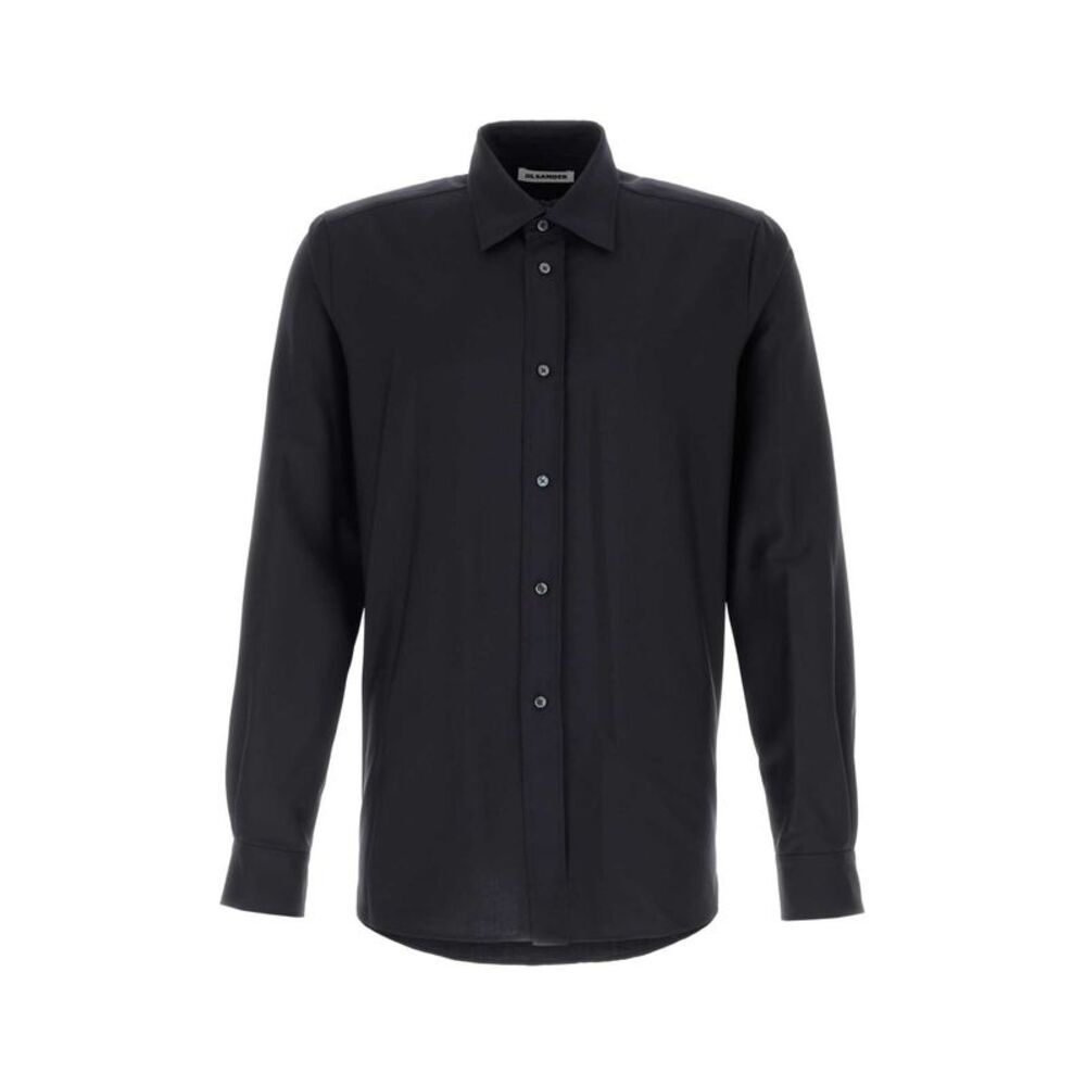 Jil Sander Men Midnight Blue Wool Blend Shirt